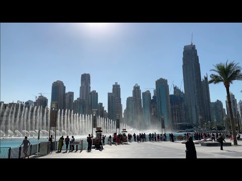 [4K 60fps]Dubai Fountains(Baba Yetu song)-Day View-December 2019