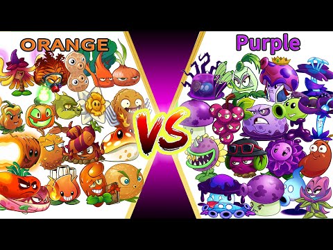 PvZ 2 Gameplay | PURPLE Vs ORANGE - Which Team Plant Will Win - Plant vs Plant