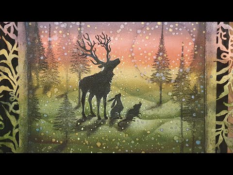 Welcome to a mixed media, art journal page with #lavinia stamps, stencils and inks!