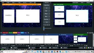 vMix multiview interface showing multiple camera feeds