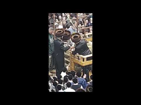 Satmar Rebbe R' Aharon performing Mitzvah Of Reishis Hageiz   Chol Hamoed Pesach 5781