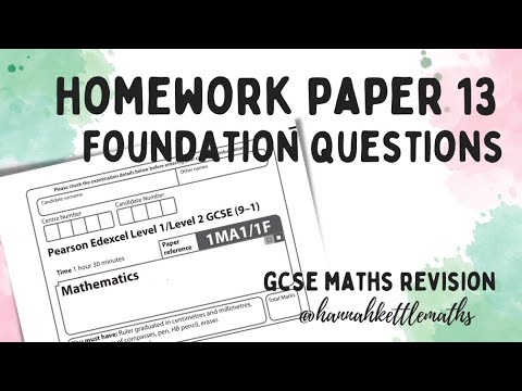 Half Past Paper - Week 13 - Foundation (Non-Calculator) Edexcel GCSE Maths - Maths Revision