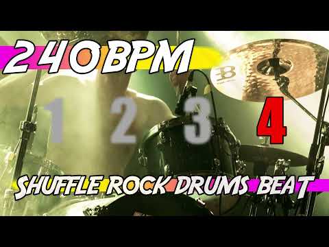 ✅ 240 BPM Backing Track 🥁 Ten minutes of shuffle rock drums beat