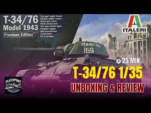 Italeri  1/35 Scale T-34/76 Model  Video Preview
