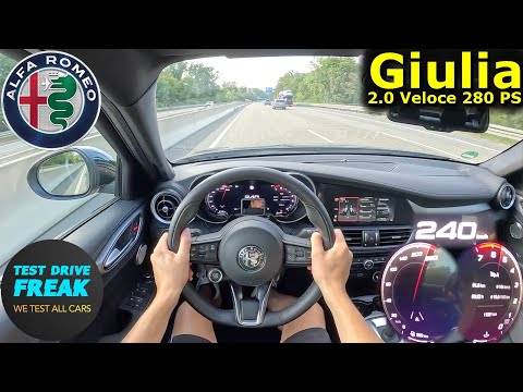 2024 Alfa Romeo Giulia Q4 Veloce 280 PS | Autobahn POV Top Speed with Fuel Consumption