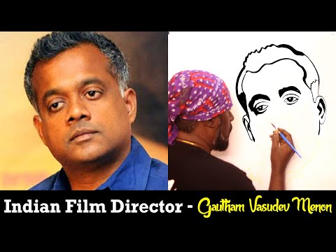 How to Draw Gautham Vasudev Menon Indian Film Director - Udhaya Speed Painting