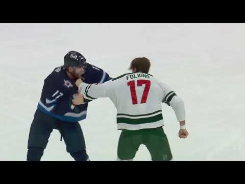 NHL Fight - Wild @ Jets - Foligno vs Lowry - 08/02/2022