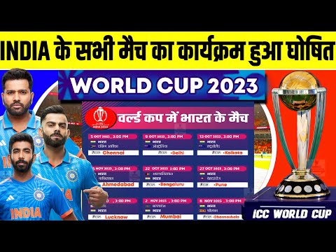 ICC World Cup 2023 : ICC Announce India Confirm Schedule, All Matches, Date, Time, Venue | WorldCup