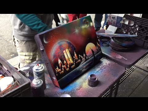 Amazing Spray Paint Art Times Square New York City