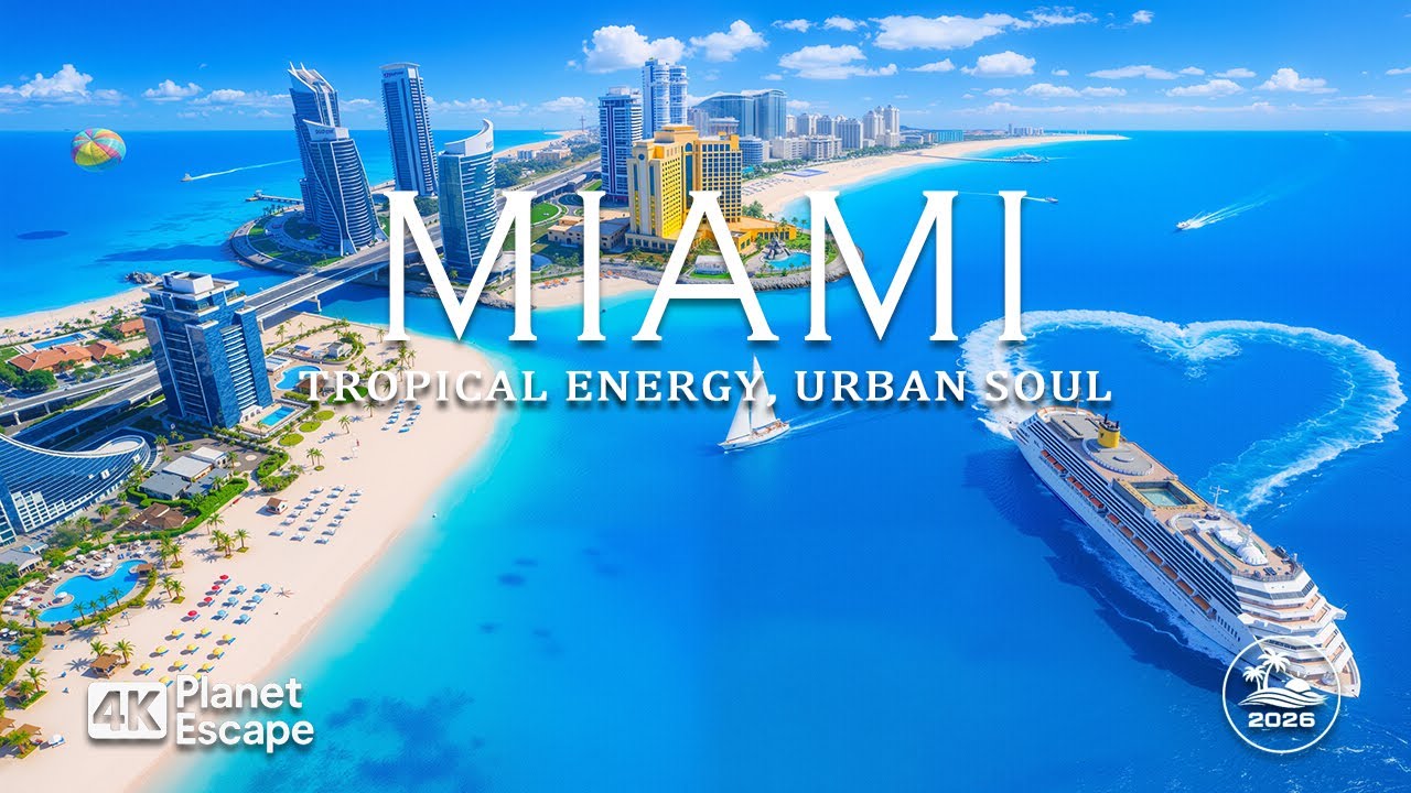 Miami 4K Drone Footage | Tropical Beaches, Turquoise Waters & Iconic City Vibes Deep House Chill