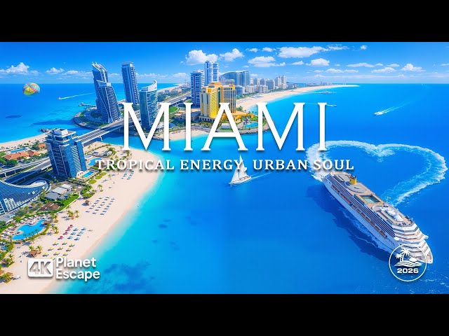 Miami 4K Drone Footage | Tropical Beaches, Turquoise Waters & Iconic City Vibes Deep House Chill
