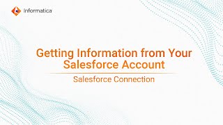 Getting Information from your Salesforce Account for a Salesforce Connection