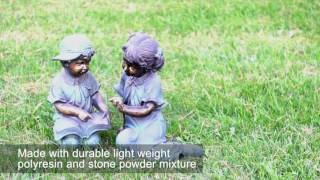 1_Boy and Girl Reading Outdoor Statue