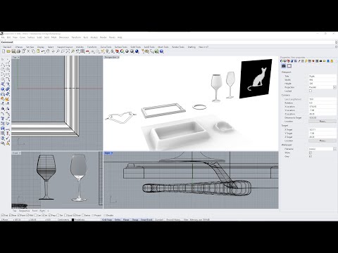 RHINO 7 Videocourse - 09 - Create Surfaces from One and Two Rail Sweeps, Ribbon, Revolve, Heighfield