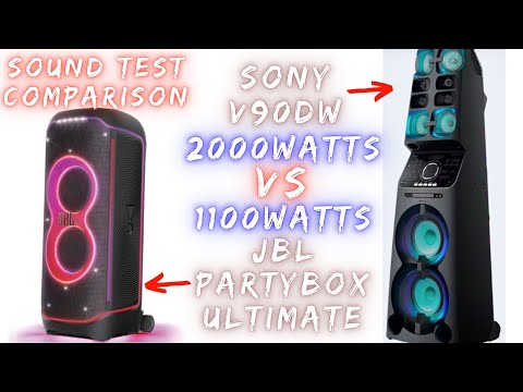 JBL Partybox Ultimate 1100 Watts VS 2000 Watts Sony MUTEKI MHCV90DW - Sound Test Comparison