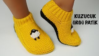 İki şişle kuzucuk örgü patik / en kolay bay/bayan örgü patik modelleri / Figen Ararat