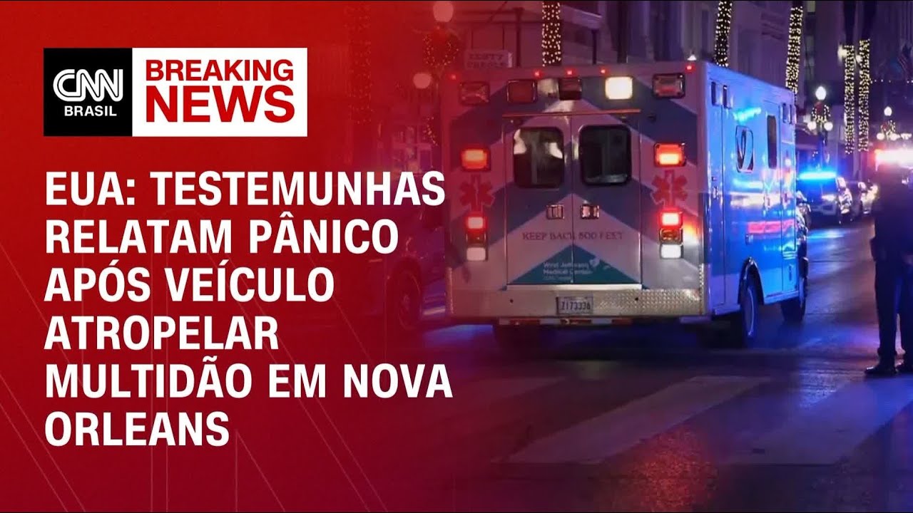 EUA: Testemunhas relatam pânico após veículo atropelar multidão em Nova Orleans | LIVE CNN