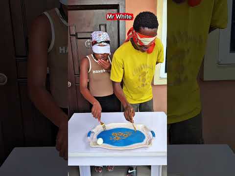 Blindfolded egg eating challenge #challenge