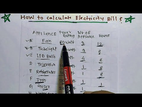 Electric home appliances load and electricity bill calculation deeply