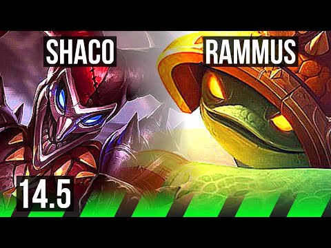 SHACO vs RAMMUS (JNG) | 8/0/1, 1300+ games, Legendary | KR Master | 14.5