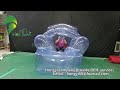 Inflatable Bondage Chair PVC Clear Blue Sofa