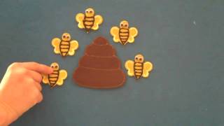 Preschool Songs ~ Five Busy Bees Flannel Board Story ~ Children's Music & Nursery Rhymes