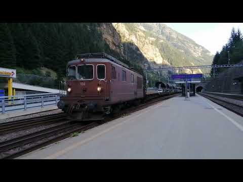Goppenstein (CH), departure BLS car transport train with destination Kandersteg (CH). (18/08/2021)