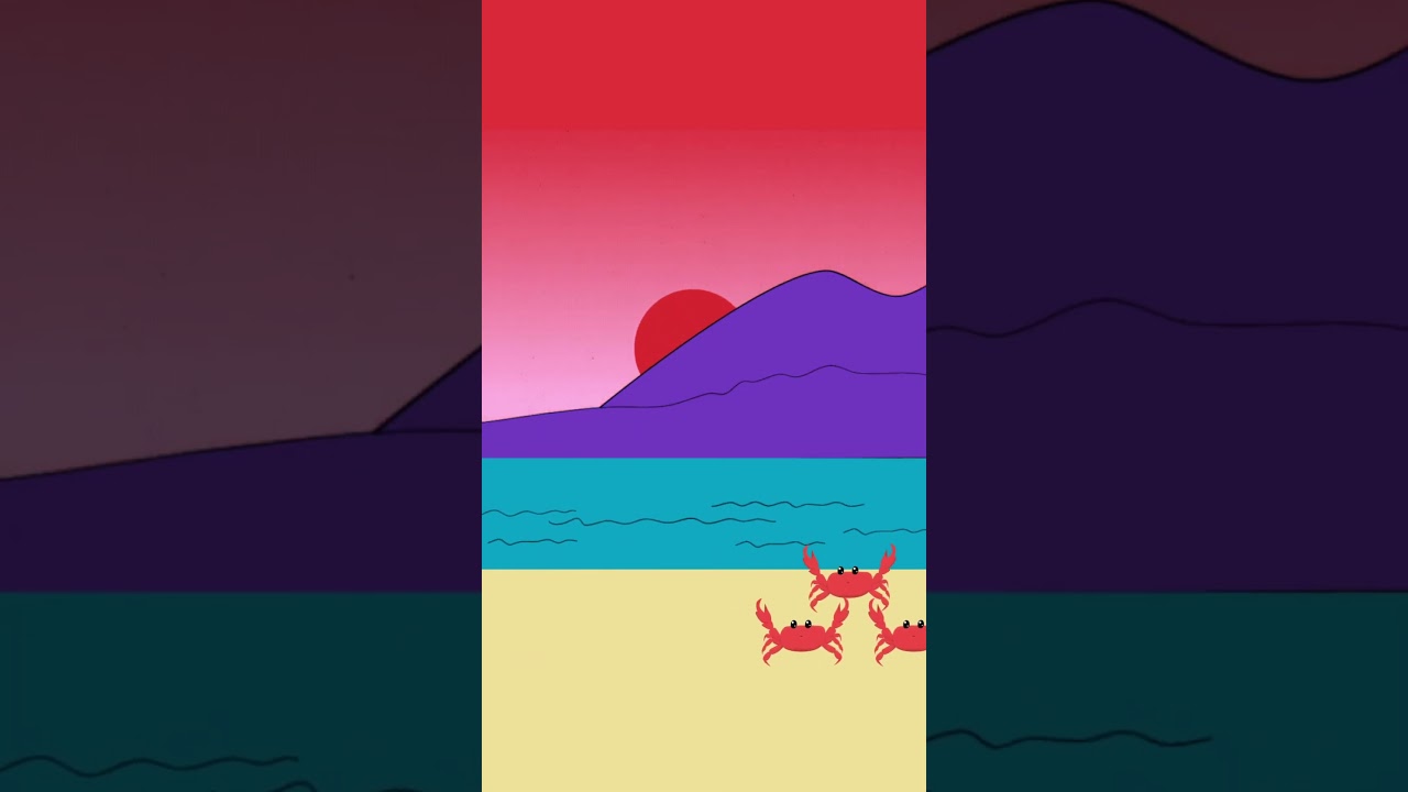 Crab 🦀 walk on Beach 🏝️ #beach #sunset #aesthetic #love #screensaver #wallpaper #background