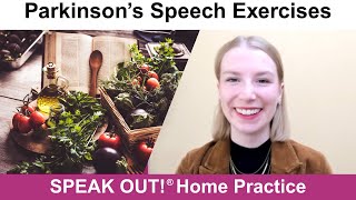 Parkinson’s Speech Exercises: COOKBOOKS