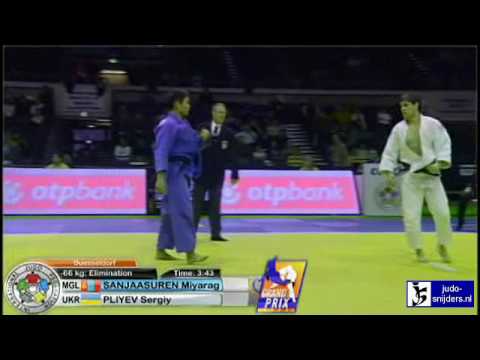 Judo 2010 Grand Prix Dusseldorf: Miyaragchaa Sanjaasuren (MGL) - Sergiy Pliyev (UKR) [-66kg]