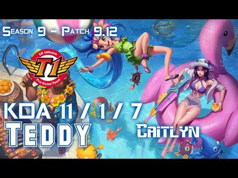 SKT T1 Teddy CAITLYN vs EZREAL ADC - Patch 9.12 KR Ranked