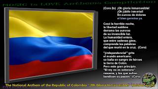 Colombia National Anthem &quot;Oh Gloria Inmarcesible&quot; INSTRUMENTAL with lyrics