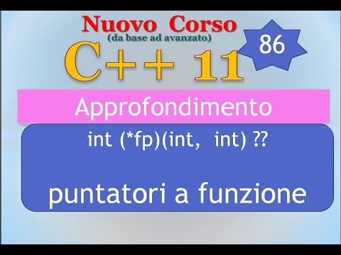 Nuovo Corso C++11 ITA 86 (APPROFONDIMENTO): puntatori a funzione