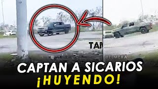 ¡Filtran vídeo! Captan a Mafiosos huyendo de un Topón contra Policías Estatales, en Matamoros.
