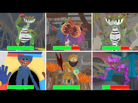 Poppy Playtime: Chapters 1-5 - All CHASE & JUMPSCARES in BRIGHT Mode with Healthbars #poppy | Pat 8