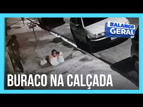 Reportagem do Dia: Mãe e filho são engolidos por buraco na calçada no interior paulista