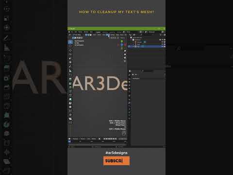 Blender Tip Text Mesh Cleanup | AR3Designs Daily Blender 3D Tips