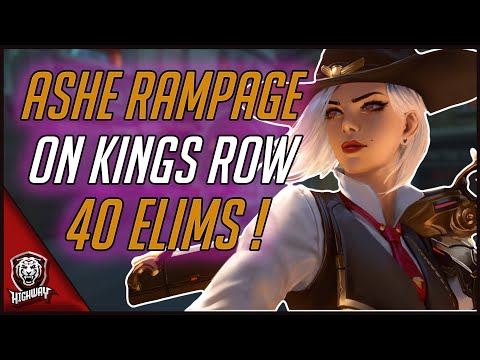 Ashe RAMPAGE on Kings Row (40 Elims, 24k Damage!)