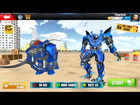 Elephant Robot VS Lion Robot Transform War - Robot Games - Android Gameplay