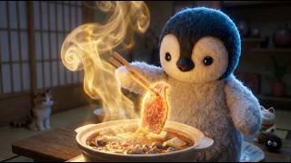 AI生成動画：なぜかわいいペンギンが料理ですき焼き レシピを？