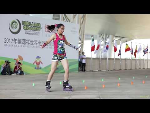 2017 Roller Games，Senior Women Slalom 4th，Chiu Yin Hsuan 成女花桩 4th 邱映瑄