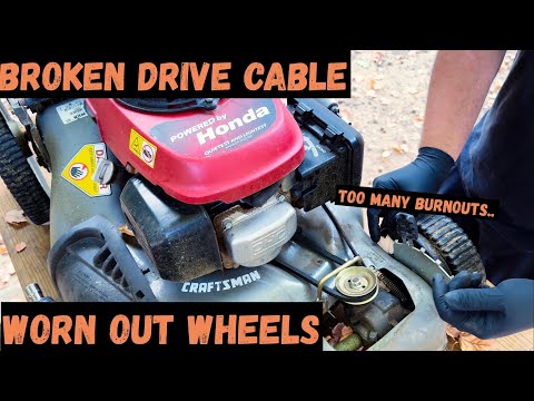Craftsman Push Mower Drive Cable Replacement/ Drive wheel Replacement