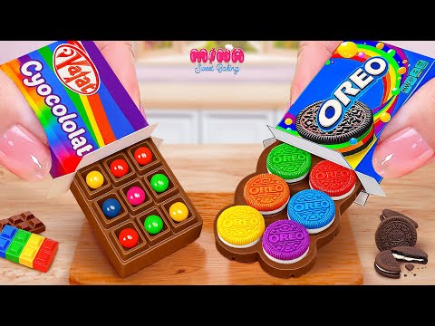 🍰Rainbow Oreo vs Chocolate KitKat Bar🍰Best of Satisfying Mini Cake Recipe ASMR By Mina Sweet Baking