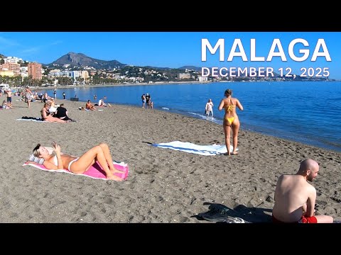MALAGA Beach Walk December 2025, Sun, Sand & Delicious Food Costa del Sol Spain