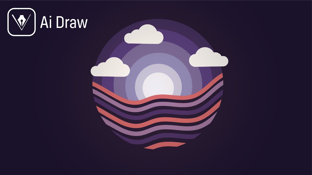 Creating a Minimal Sunset vector illustration in Adobe Illustrator Draw | Tutorial