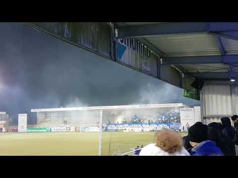 Sportfreunde Lotte gegen Karlsruher SC Pyrotechnik (02.03.18)