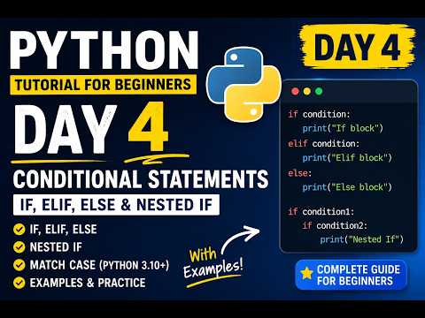 Python Tutorial For Beginners Day 4 If Elif Else Nested If Conditional Statement In Python