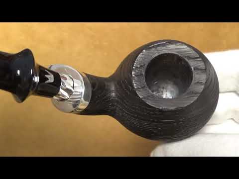 Pipa Fiamma di Re - 3 Corone ♕♕♕ - in morta con doppia vera in argento - Bent Apple - FR133