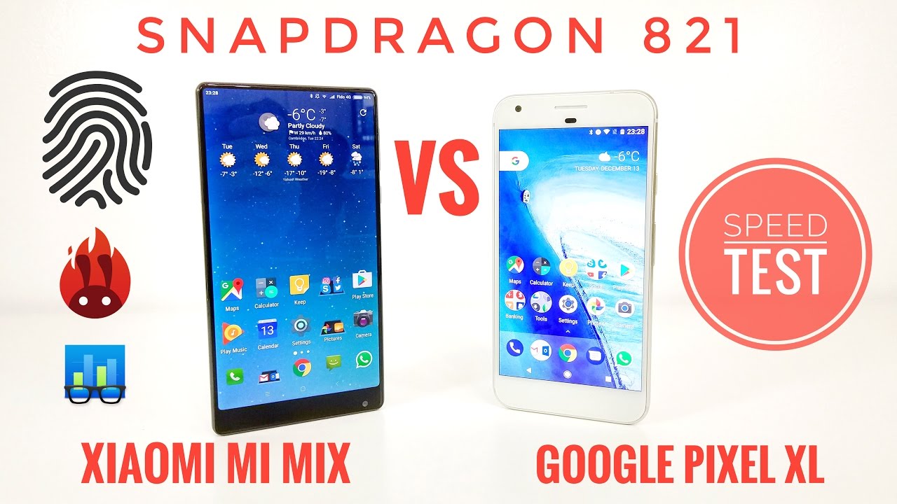 Xiaomi Mi Mix VS Google Pixel XL - Speed Test - Snapdragon 821