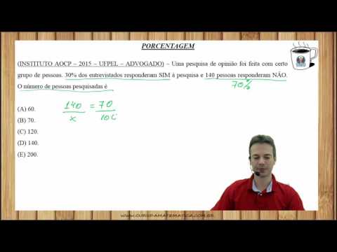 E0167 - INSTITUTO AOCP - 2015 - UFPEL - PORCENTAGEM (www.gurudamatematica.com.br)